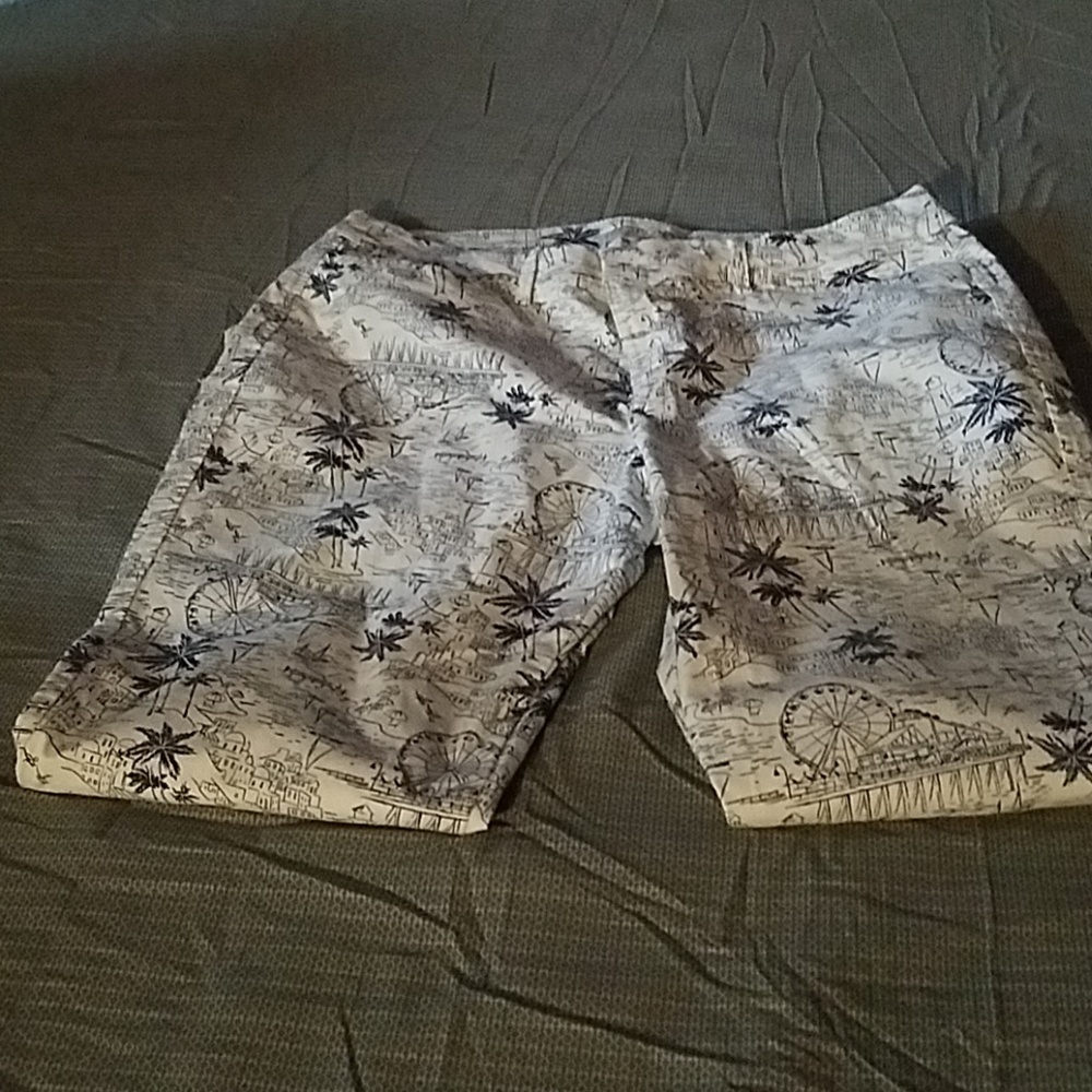 Womens blue and white printed pants